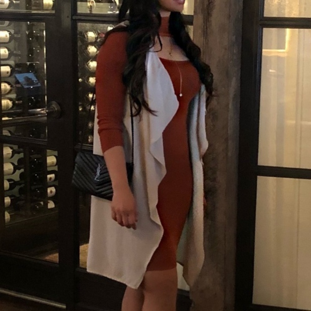 FashionNova Burnt Orange Bodycon Dress